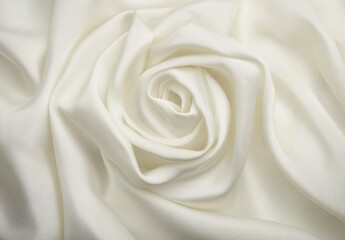Closeup Of White Fabric Texture, Soft Smooth Elegant Draped Textile Backgrounds