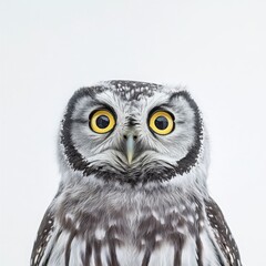 Fototapeta premium Closeup Portrait Of A Bird Against A White Background