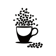 Black coffee cup icon