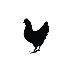 Amazing chicken silhouette vector art illustration.