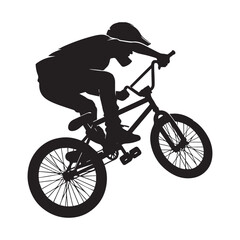 Fototapeta premium silhouette of a person playing bmx, editable vector image