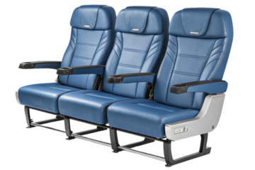 Comfortable Blue Airline Seats in Modern Aircraft Cabin Design