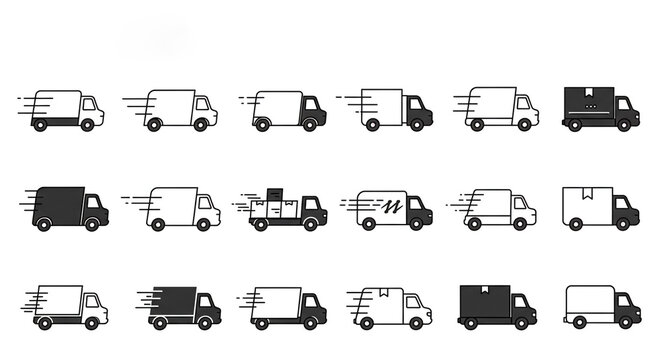 Delivering promises A fleet of trucks speeding to success symbolizing modern logistics in black