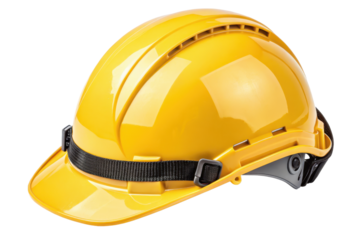 Bright Yellow Hard Hat for Safety in Construction and Industrial Work