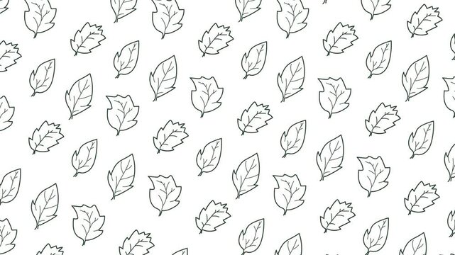 Animation of moving line cartoon leaves.