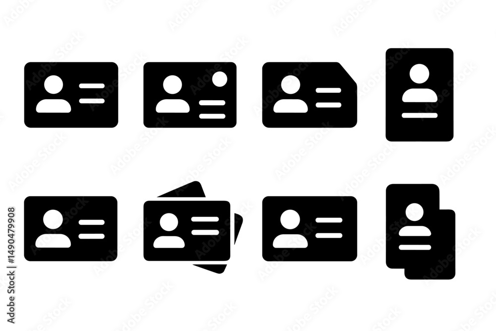 Poster various designs of vector identification cards with different shapes and layouts suitable for multip