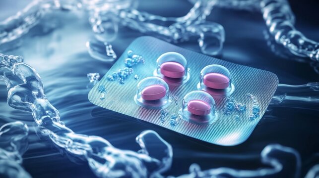 Misoprostol Tablet Blister Pack with Water Droplets on Surface
