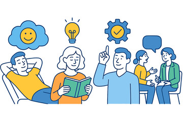 Exploring ideas and collaboration in a relaxed environment during a brainstorming session with diverse individuals