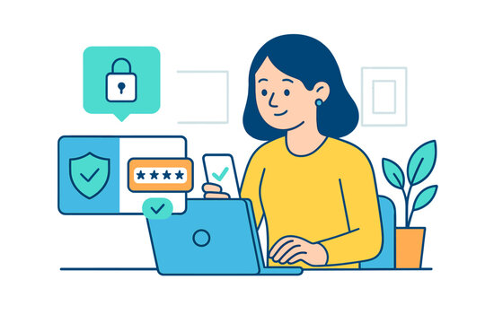 Person using laptop to manage online security and privacy while reviewing data protection measures in a cozy workspace