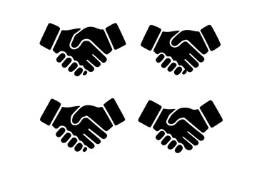 Handshake icons representing partnership and collaboration in business agreements and negotiations