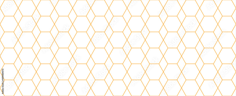 Poster modern white background textured with abstract hexagon pattern.
