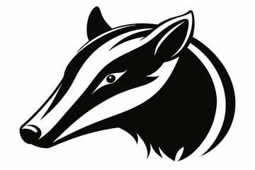 armadillo head silhouette line art vector illustration with a white background