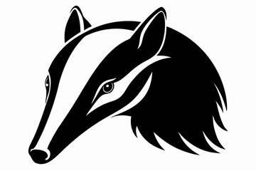 armadillo head silhouette line art vector illustration with a white background