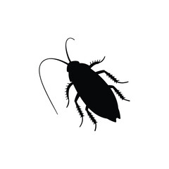 Black Cockroach Silhouette, Pest Control, Bug Insect and Blatte Icon