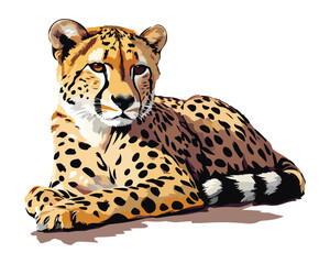 leopard on white background
