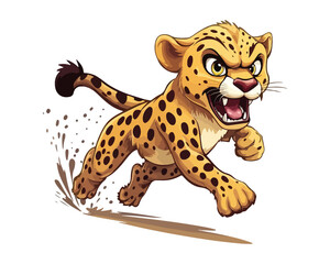 cheetah cartoon isolated
