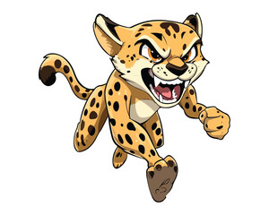 leopard cartoon isolated on white