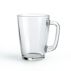 Empty Clear Glass Mug On White Background