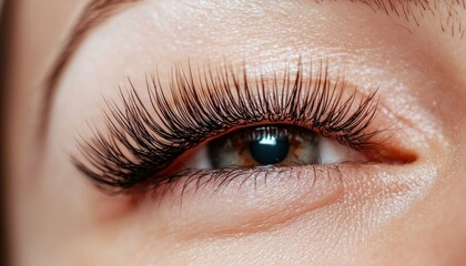 Close-up of eye with false lashes