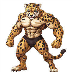 cheetah cartoon isolated on white