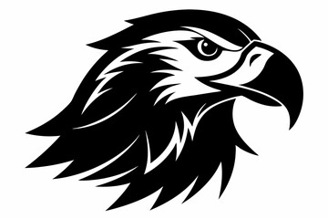 macaw head silhouette line art vector illustration with a white background