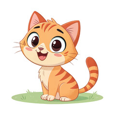 smiling cute cate with white background