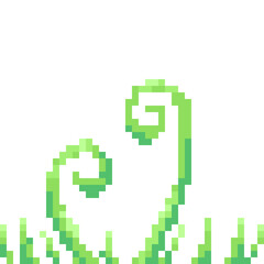 Obraz premium Green grass pixel art