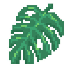 Obraz premium Monstera pixel art