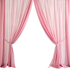 Pink curtains isolated on white background
