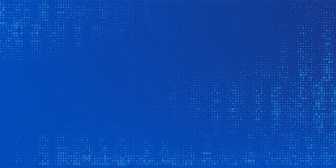 Blue Tech Finance Fintech Background Abstract Pixel Pattern. Abstract Business Tech Science Vector Backdrop.