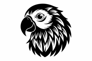parakeet silhouette line art vector illustration with a white background