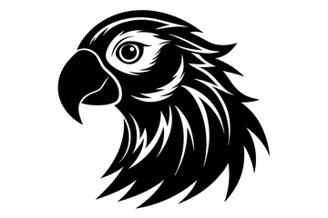 parakeet silhouette line art vector illustration with a white background