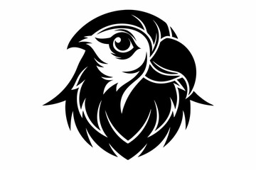 parakeet silhouette line art vector illustration with a white background