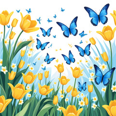 Romantic Butterfly Flowers PNG | Spring Garden Sublimation Clipart