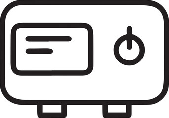 Clean Outline Icon of Home Solar Inverter Unit