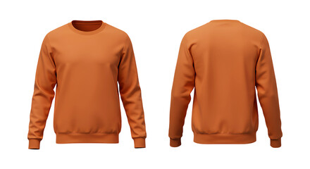 Orange sweatshirt mockup png transparent background