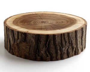 Wooden tree stump, circular