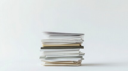 High Angle View Of Neatly Stacked Documents On A White Surface