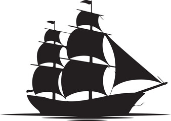 pirate ship isolated on white