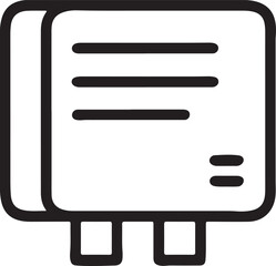 Minimal Outlined Icon of Solar Power Inverter