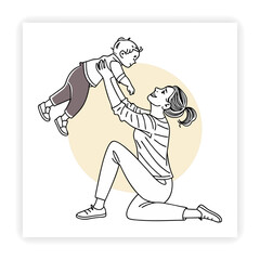 Playful Kids Doodles Baby Icons, Toys, and Scribbles