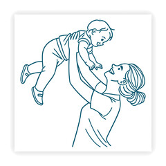 Playful Kids Doodles Baby Icons, Toys, and Scribbles