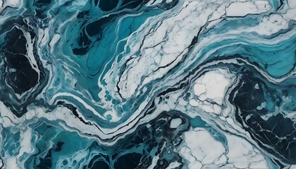 Obraz premium Marble Stone Texture Background: Blue and White Abstract Swirls