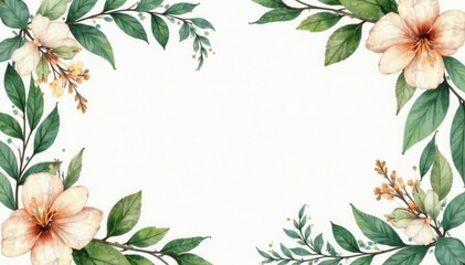 Elegant watercolor greenery wedding invitation suite, illustration, vine, leaves