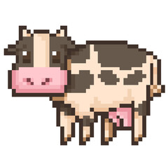 Fototapeta premium Cow pixel art