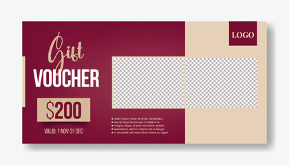 Gift Voucher for Beauty salon and Cosmetics Spa banner social media thumbnail cover design,  Promotional Sale Discount editable Banner design, Shopping gift card layout, discount voucher design