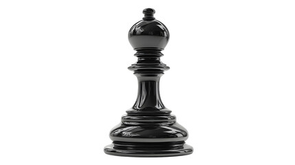 Fototapeta premium A sleek black chess pawn stands prominently against a clean backdrop, symbolizing strategy and intellectual pursuit.