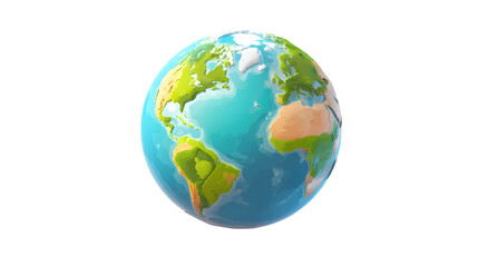 Illustration of the Earth, showcasing continents and oceans in vibrant colors.