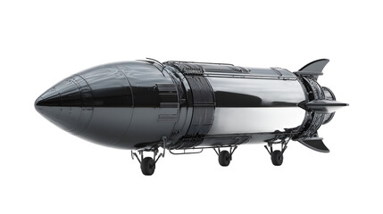 Naklejka premium A sleek, futuristic rocket engine model showcasing advanced technology and design.