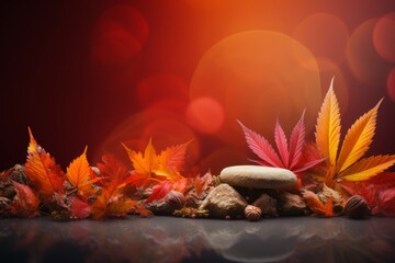 Autumn advertising banner featuring vibrant red colors to capture attention and promote offers